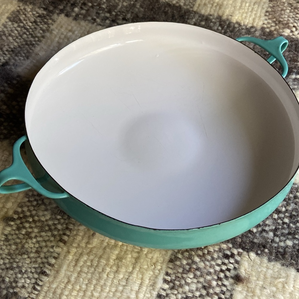 Dansk Turquoise Blue Enamel Paella Pan 13.25” Vintage MCM Kobenstyle Denmark - Picture 4 of 6